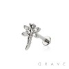 MULTI CZ CZ DRAGONFLY THREADLESS (PUSH IN) 316L SURGICAL STEEL LABRET SET